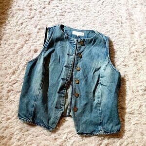 Zara Medium Wash Vintage Grunge 90s Vest Womens XL Edgy Nostalgic Skater Gritty